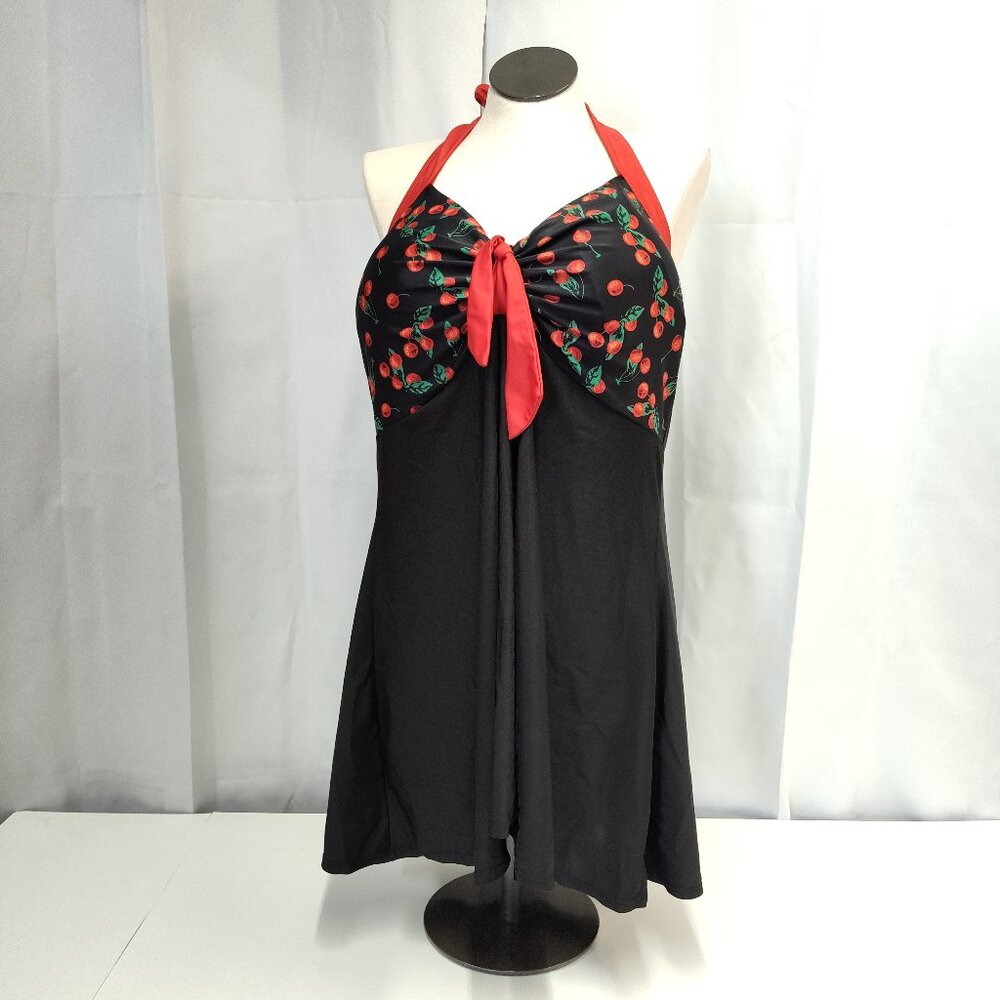 Sea Grove Halter Swimwear Top Cherry Print Chest Measure 40" L/XL TAG: 56/5XL